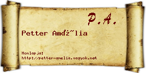 Petter Amélia névjegykártya